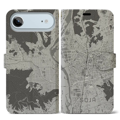 【総社（岡山県）】地図柄iPhoneケース（手帳タイプ）