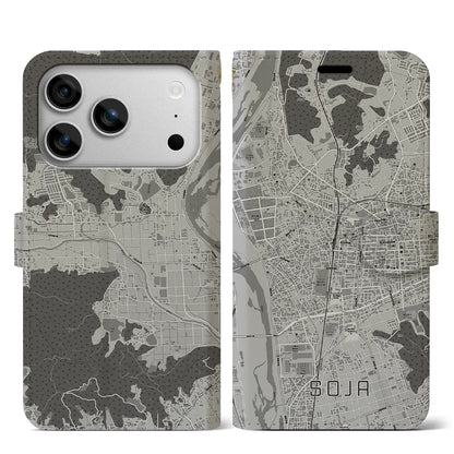 【総社（岡山県）】地図柄iPhoneケース（手帳タイプ）