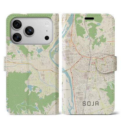 【総社（岡山県）】地図柄iPhoneケース（手帳タイプ）