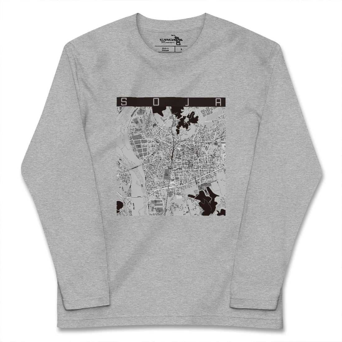 【総社（岡山県）】地図柄ロングスリーブTシャツ