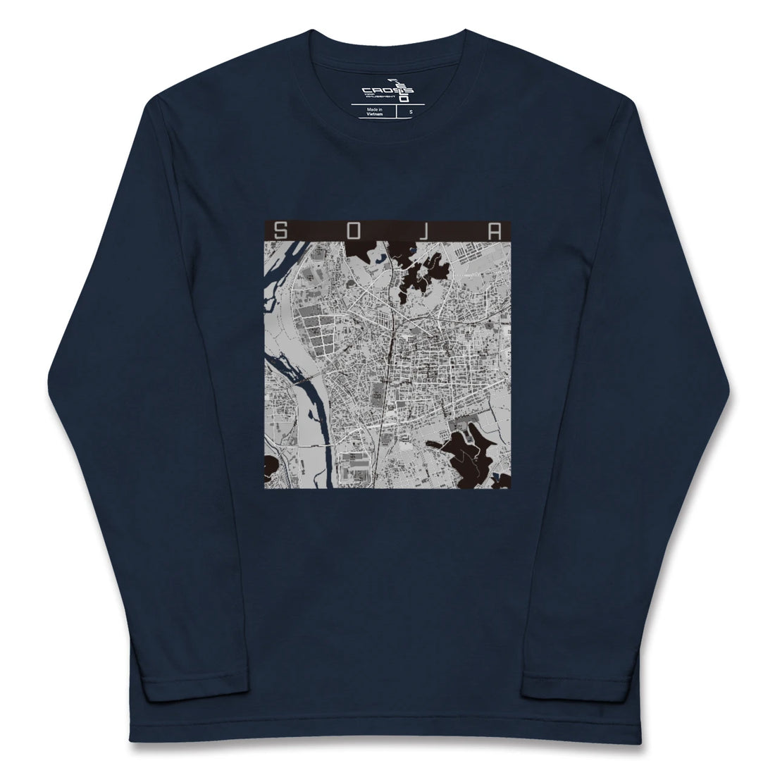 【総社（岡山県）】地図柄ロングスリーブTシャツ
