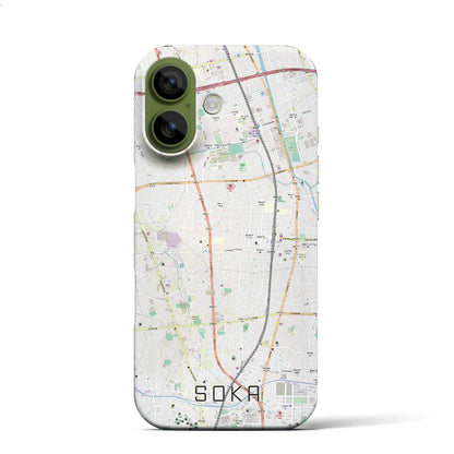 【草加（埼玉県）】地図柄iPhoneケース（バックカバータイプ）