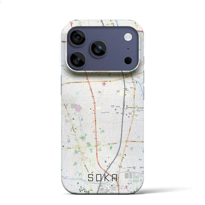 【草加（埼玉県）】地図柄iPhoneケース（バックカバータイプ）