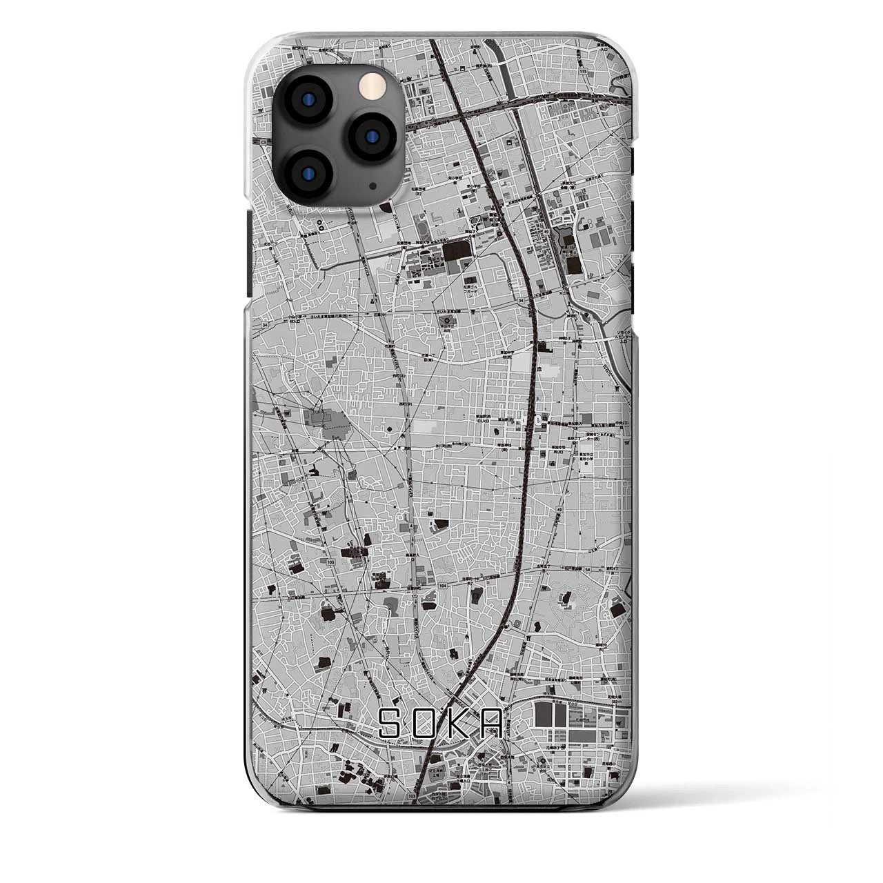 【草加（埼玉県）】地図柄iPhoneケース（クリアタイプ）