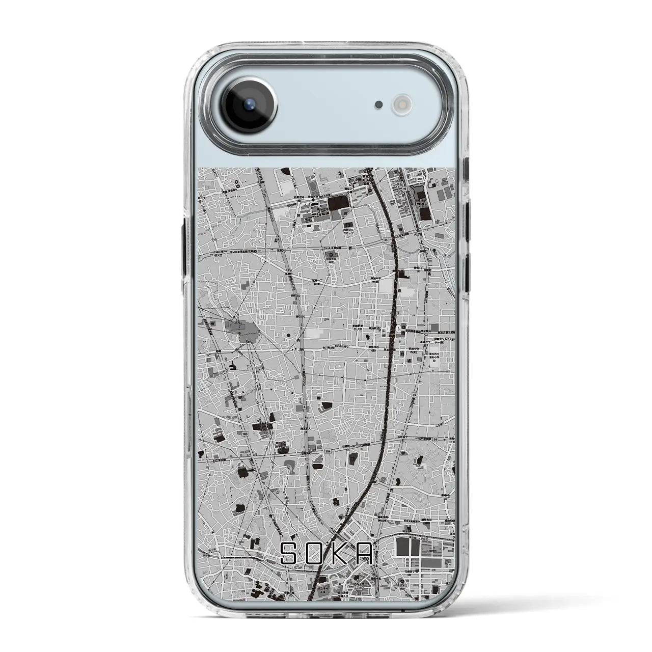 【草加（埼玉県）】地図柄iPhoneケース（MagSafeタイプ）