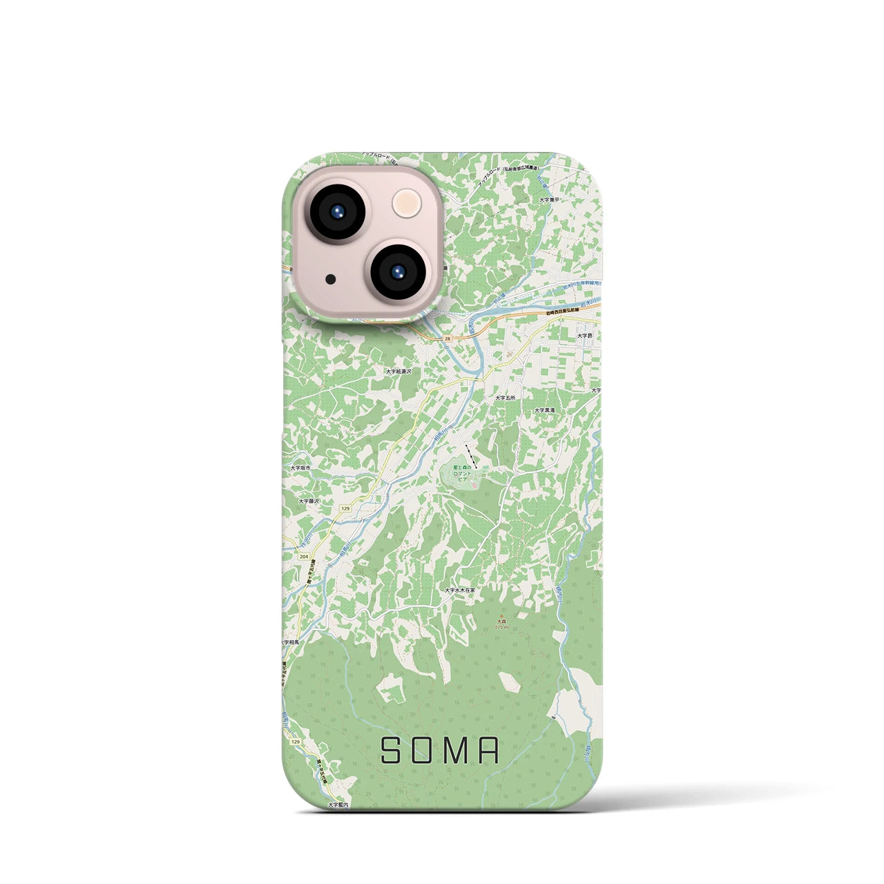 【相馬（青森県）】地図柄iPhoneケース（バックカバータイプ）