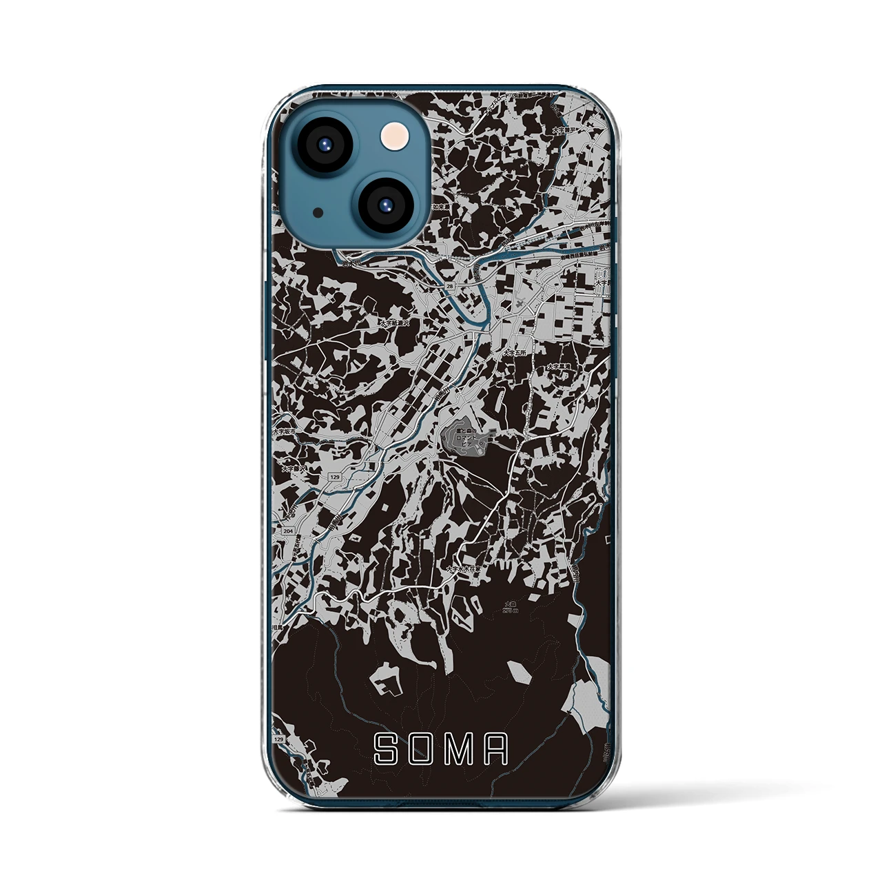 【相馬（青森県）】地図柄iPhoneケース（クリアタイプ）