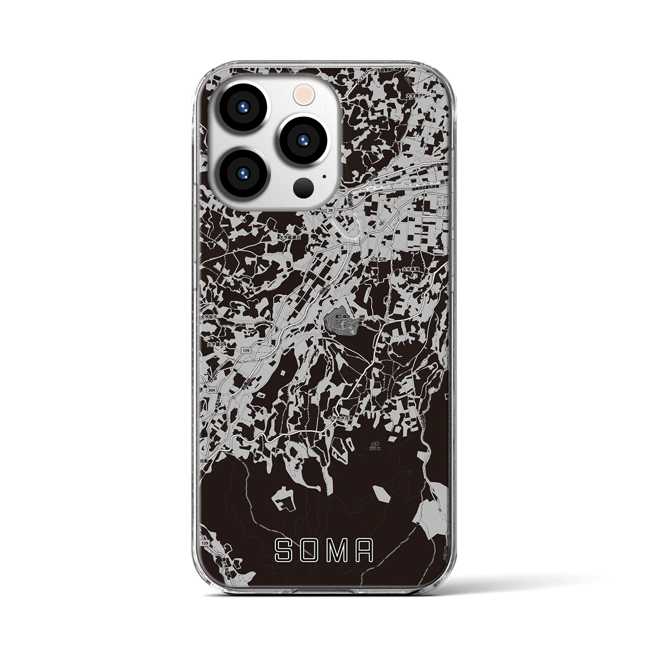 【相馬（青森県）】地図柄iPhoneケース（クリアタイプ）