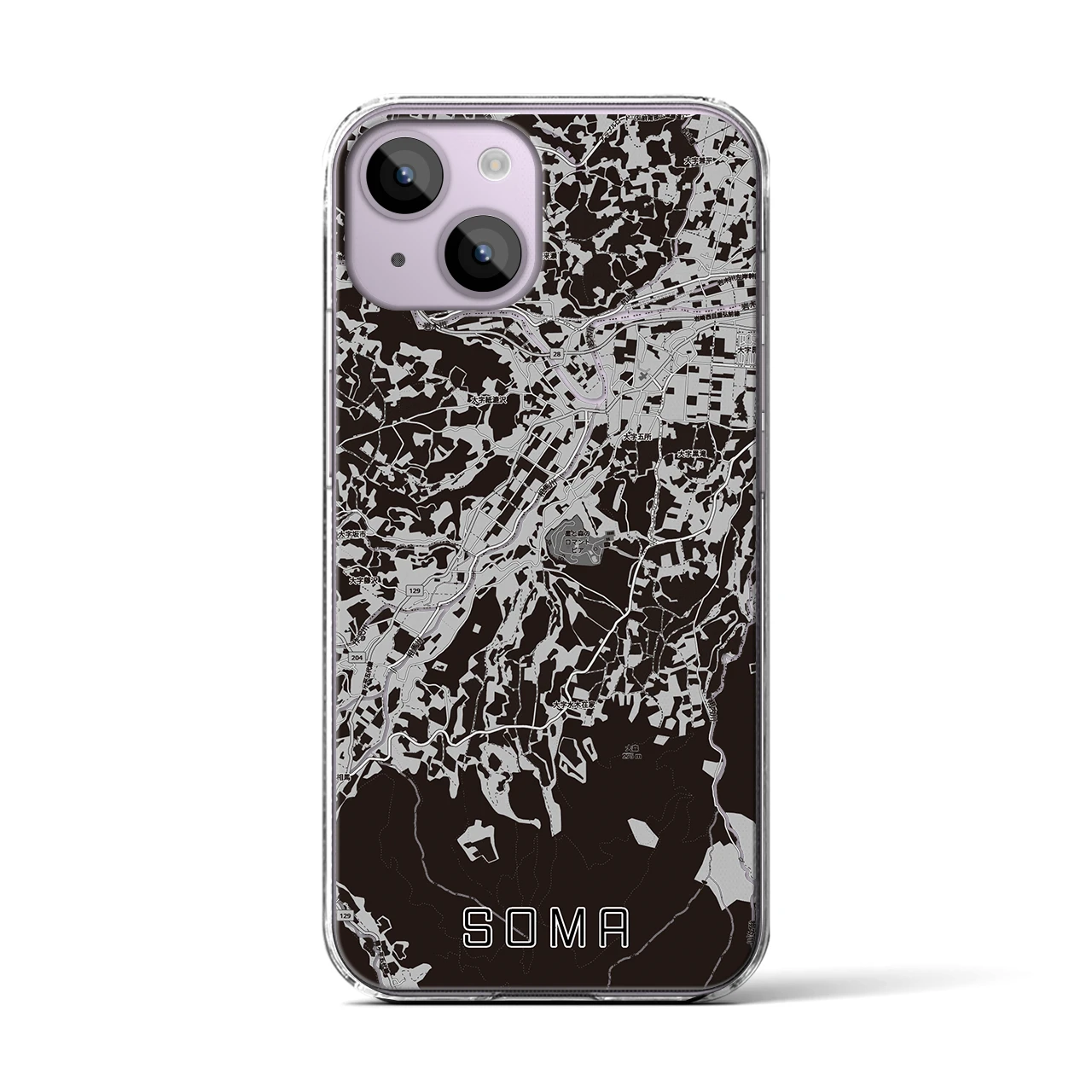 【相馬（青森県）】地図柄iPhoneケース（クリアタイプ）