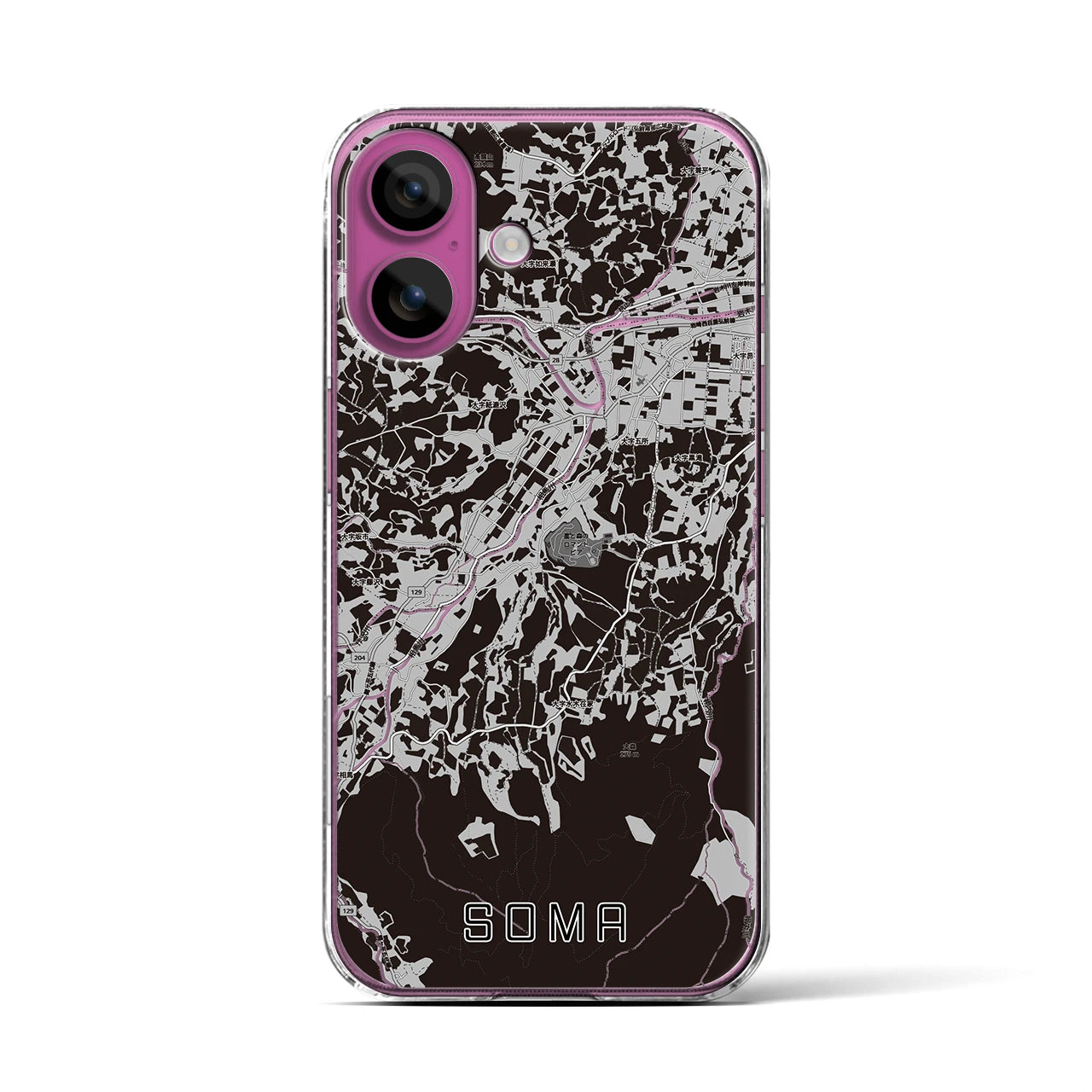 【相馬（青森県）】地図柄iPhoneケース（クリアタイプ）