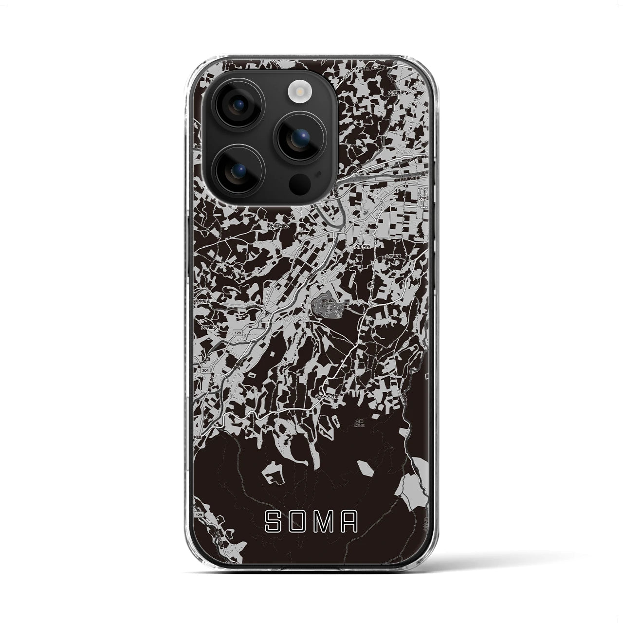 【相馬（青森県）】地図柄iPhoneケース（クリアタイプ）