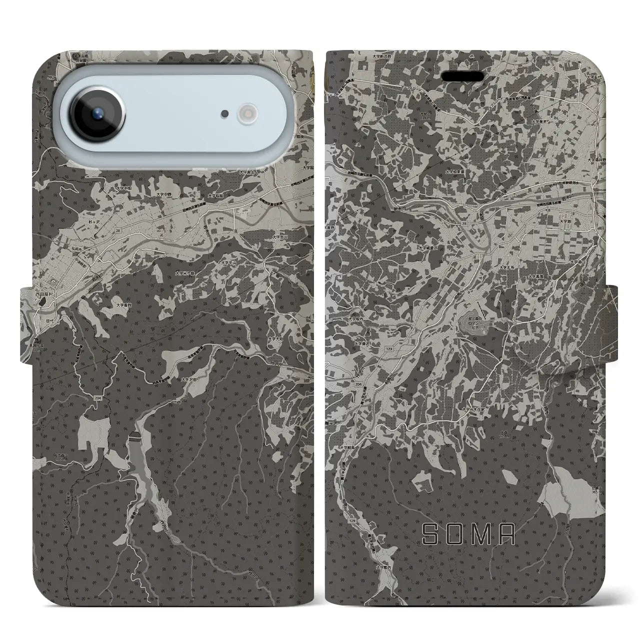 【相馬（青森県）】地図柄iPhoneケース（手帳タイプ）