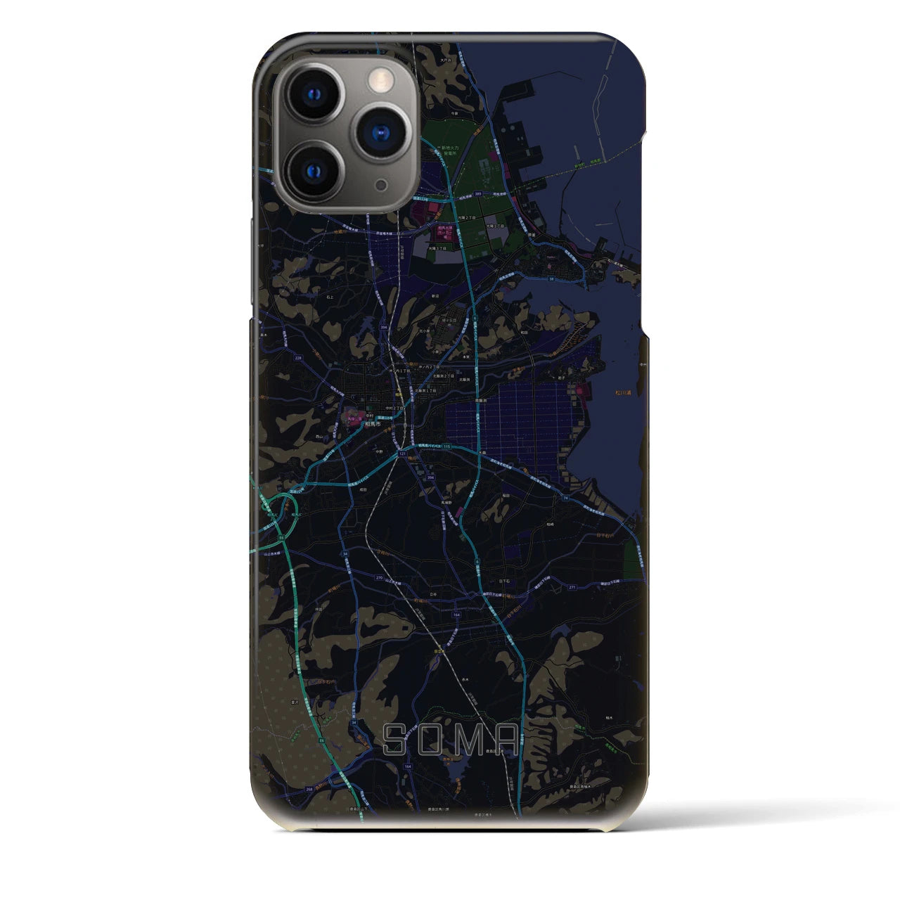 【相馬（福島県）】地図柄iPhoneケース（バックカバータイプ）