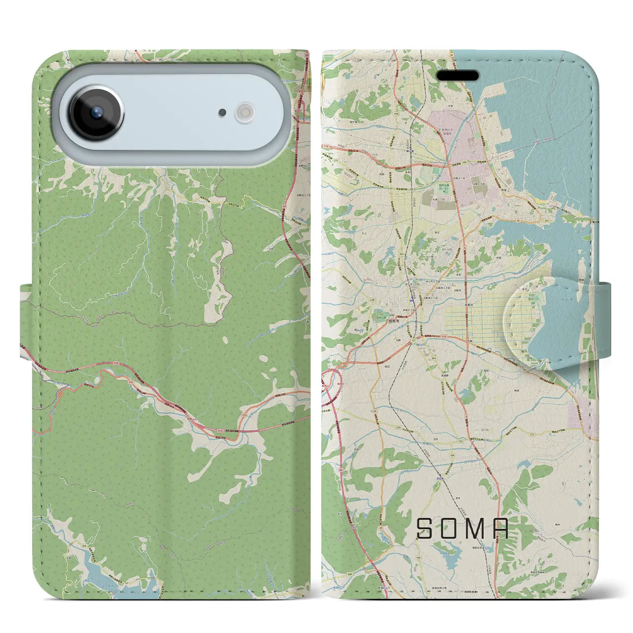 【相馬（福島県）】地図柄iPhoneケース（手帳タイプ）