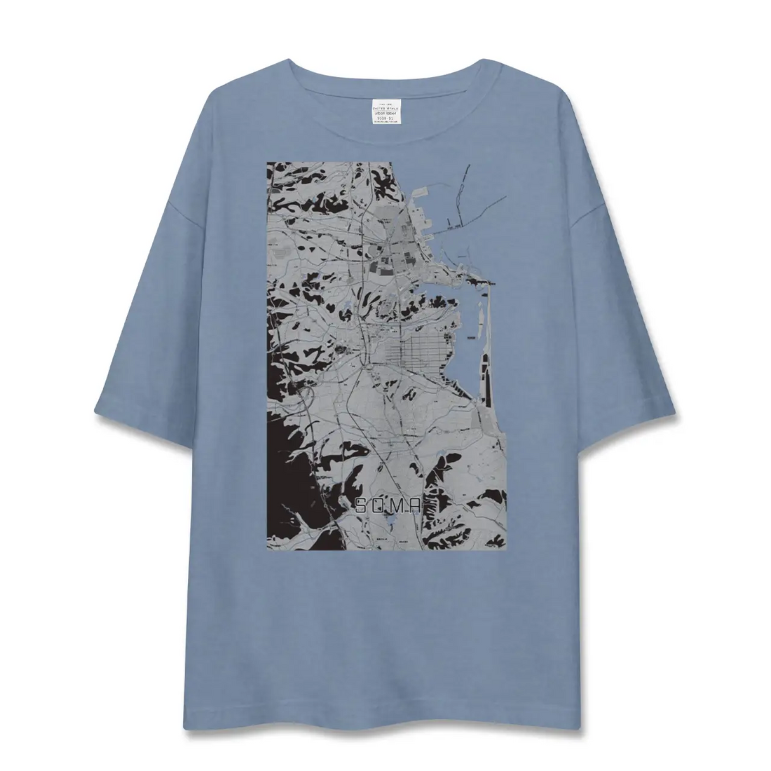【相馬（福島県）】地図柄ビッグシルエットTシャツ