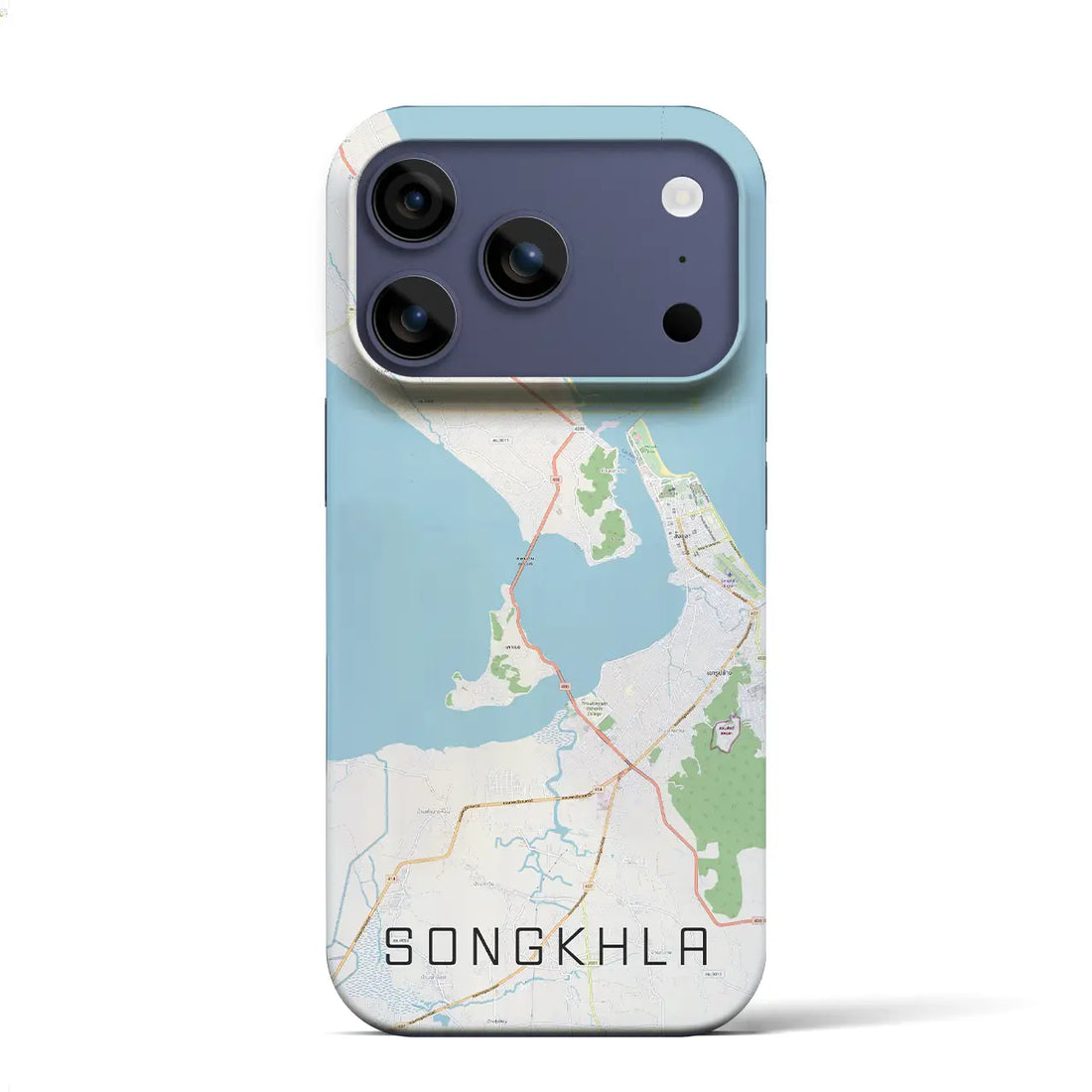 【ソンクラー(タイ)】地図柄iPhoneケース(バックカバータイプ)ブラック・iPhone 17 Pro Max 用