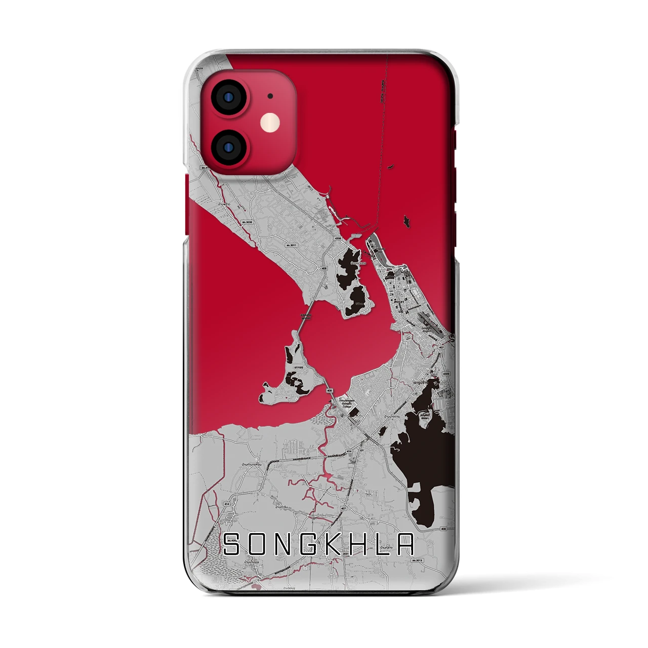 【ソンクラー（タイ）】地図柄iPhoneケース（クリアタイプ）