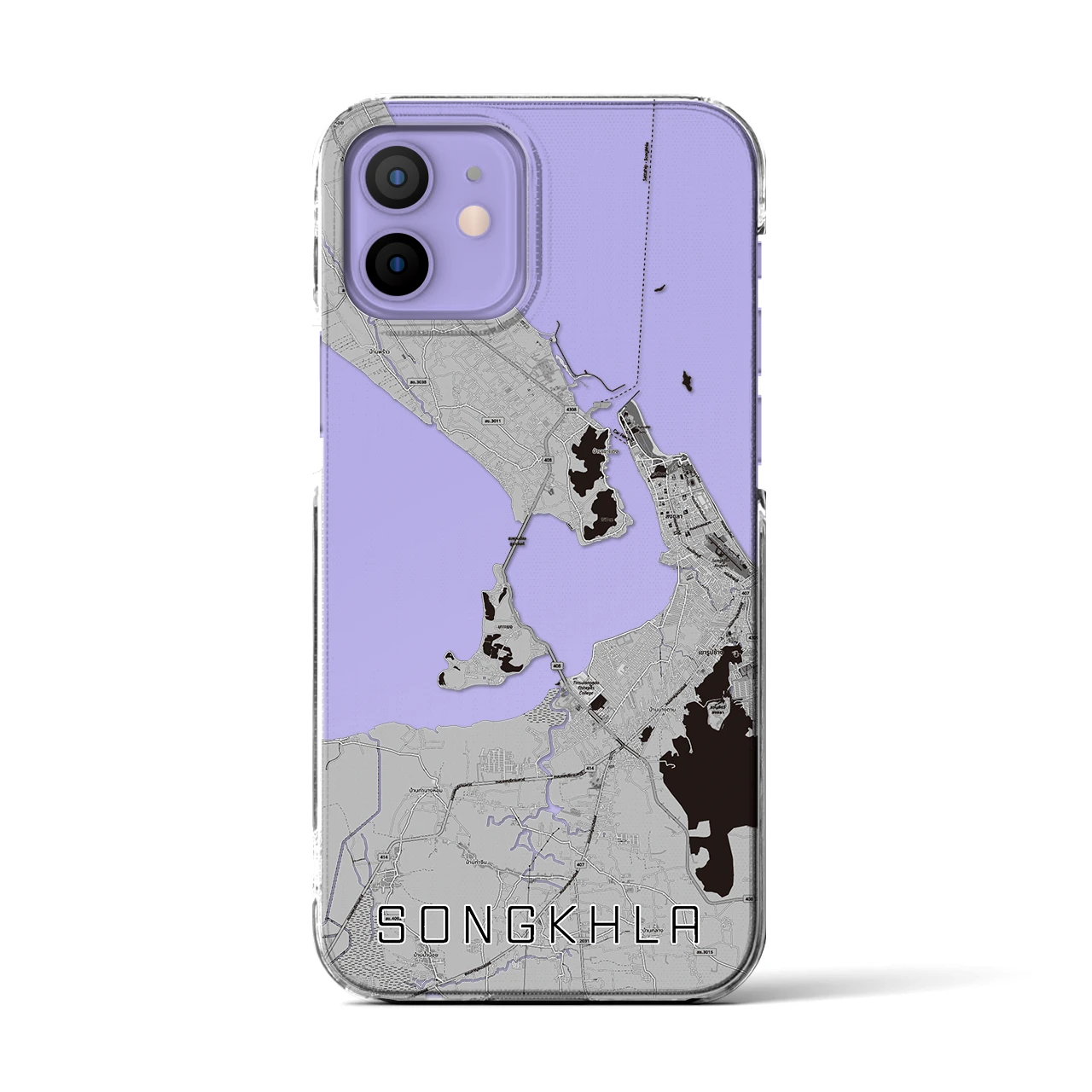 【ソンクラー（タイ）】地図柄iPhoneケース（クリアタイプ）