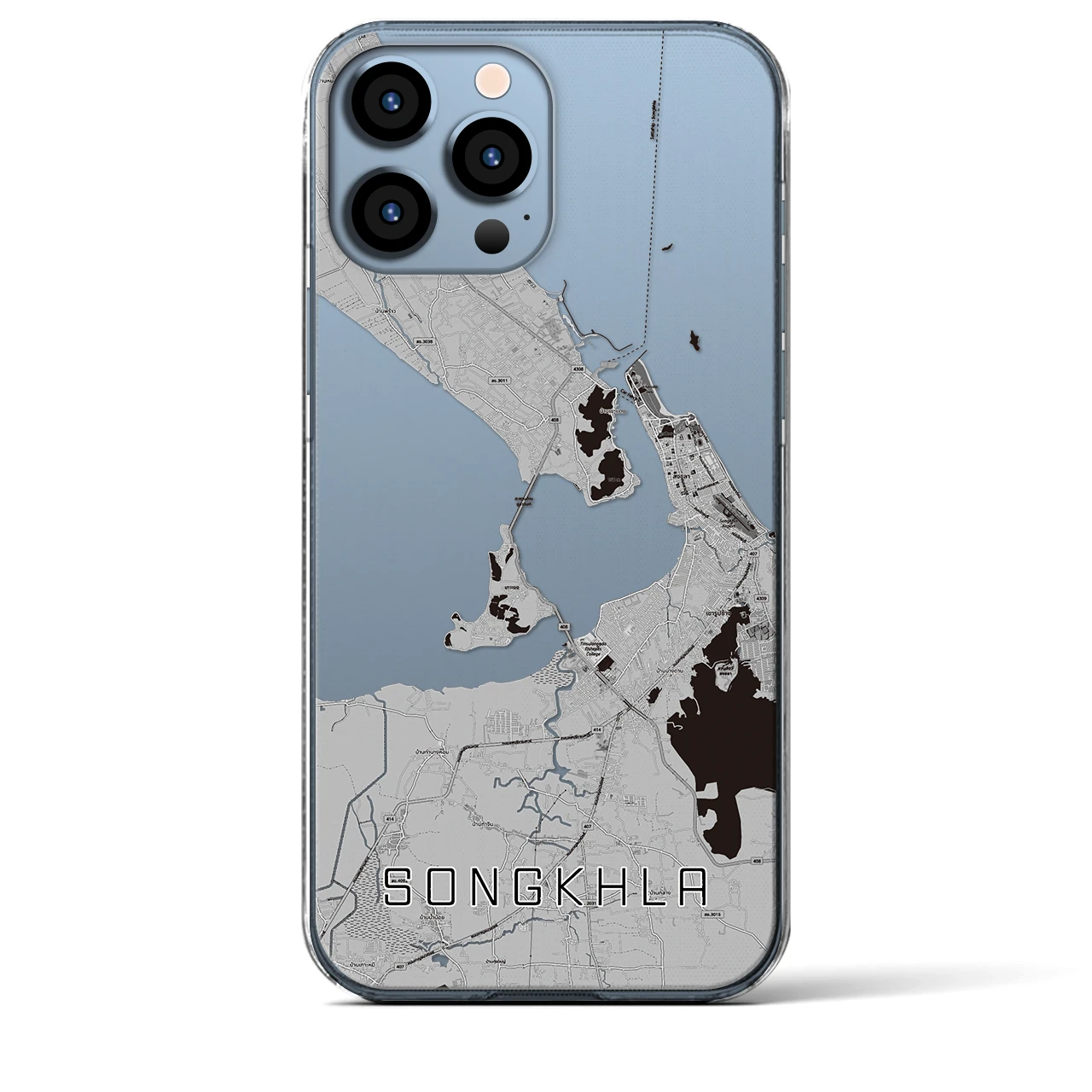 【ソンクラー（タイ）】地図柄iPhoneケース（クリアタイプ）