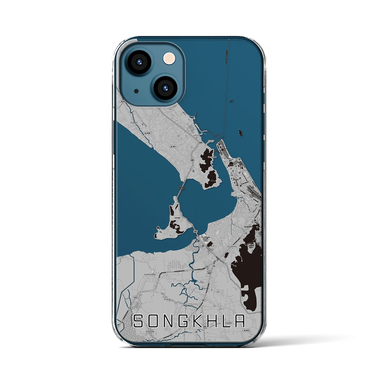【ソンクラー（タイ）】地図柄iPhoneケース（クリアタイプ）