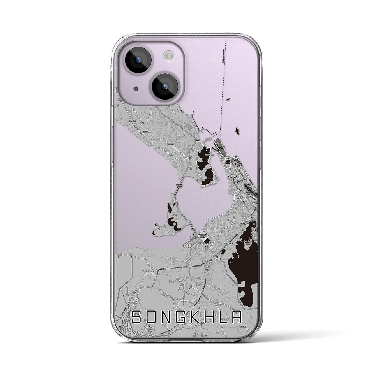 【ソンクラー（タイ）】地図柄iPhoneケース（クリアタイプ）
