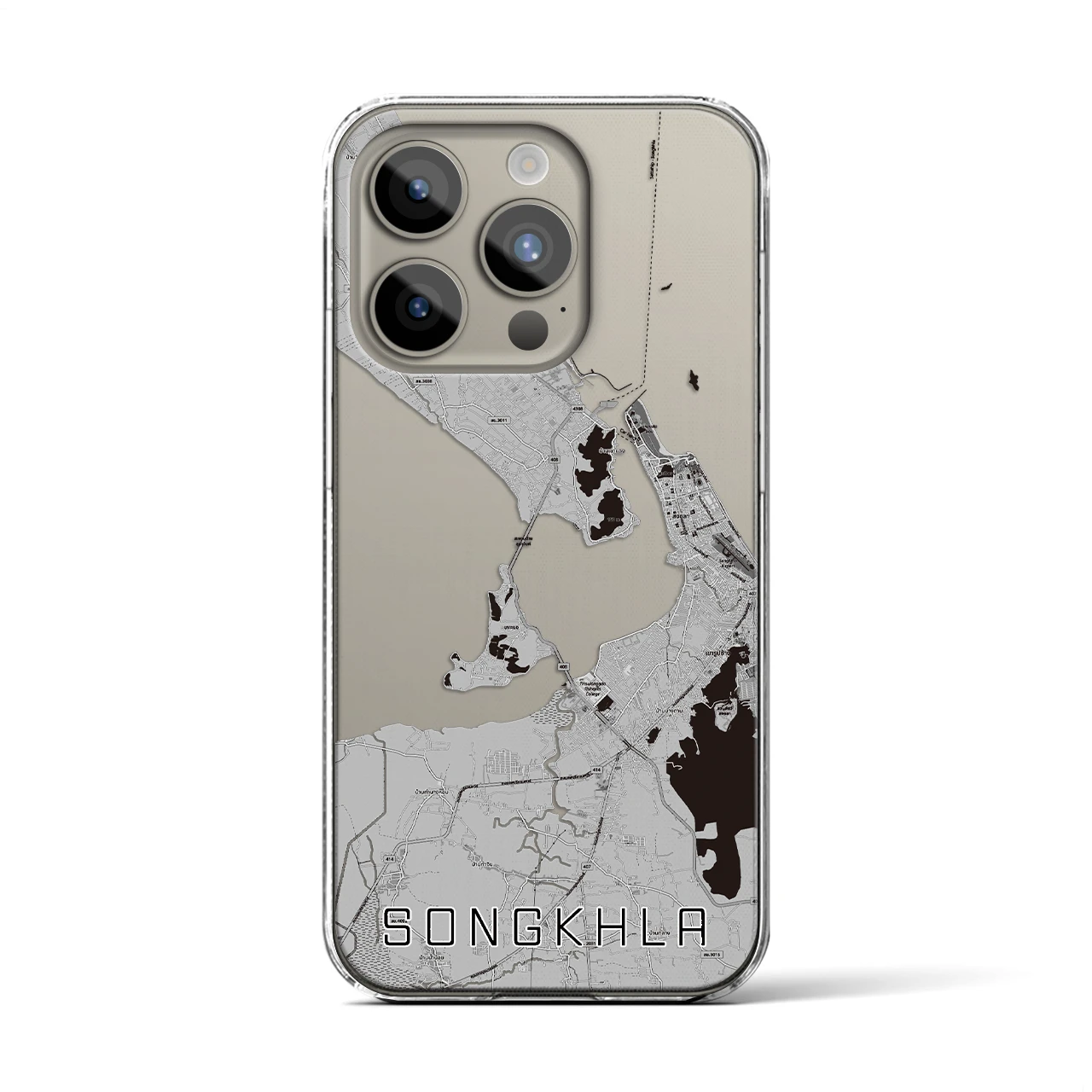 【ソンクラー（タイ）】地図柄iPhoneケース（クリアタイプ）