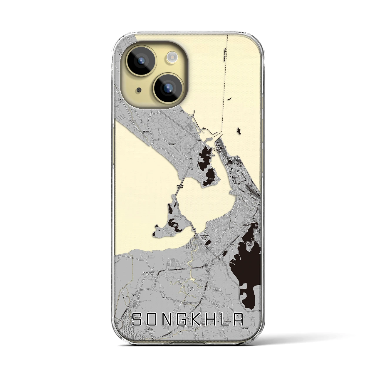 【ソンクラー（タイ）】地図柄iPhoneケース（クリアタイプ）