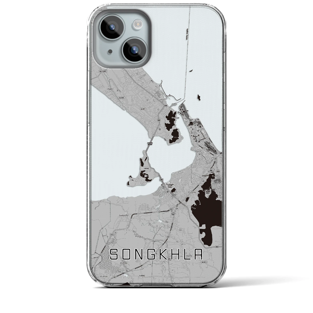 【ソンクラー（タイ）】地図柄iPhoneケース（クリアタイプ）