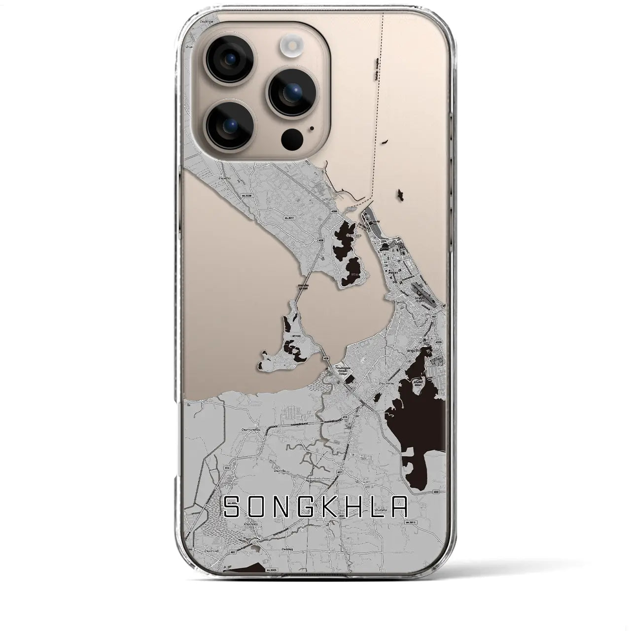 【ソンクラー（タイ）】地図柄iPhoneケース（クリアタイプ）