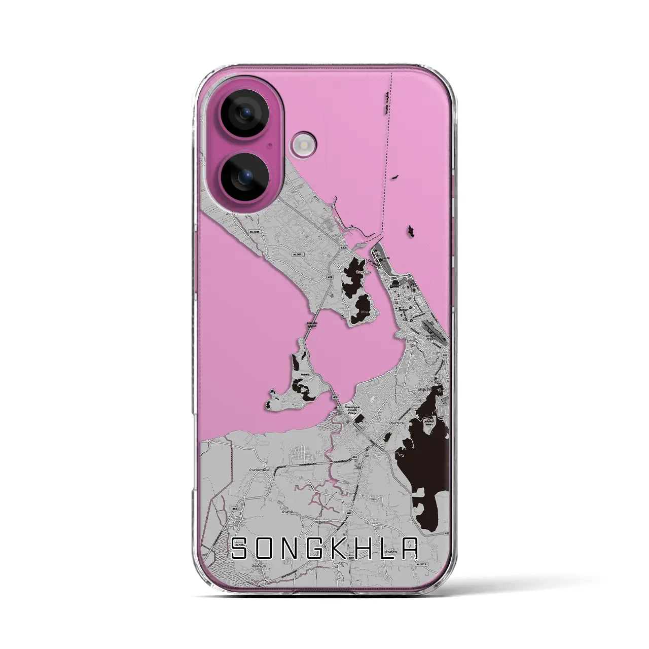 【ソンクラー（タイ）】地図柄iPhoneケース（クリアタイプ）