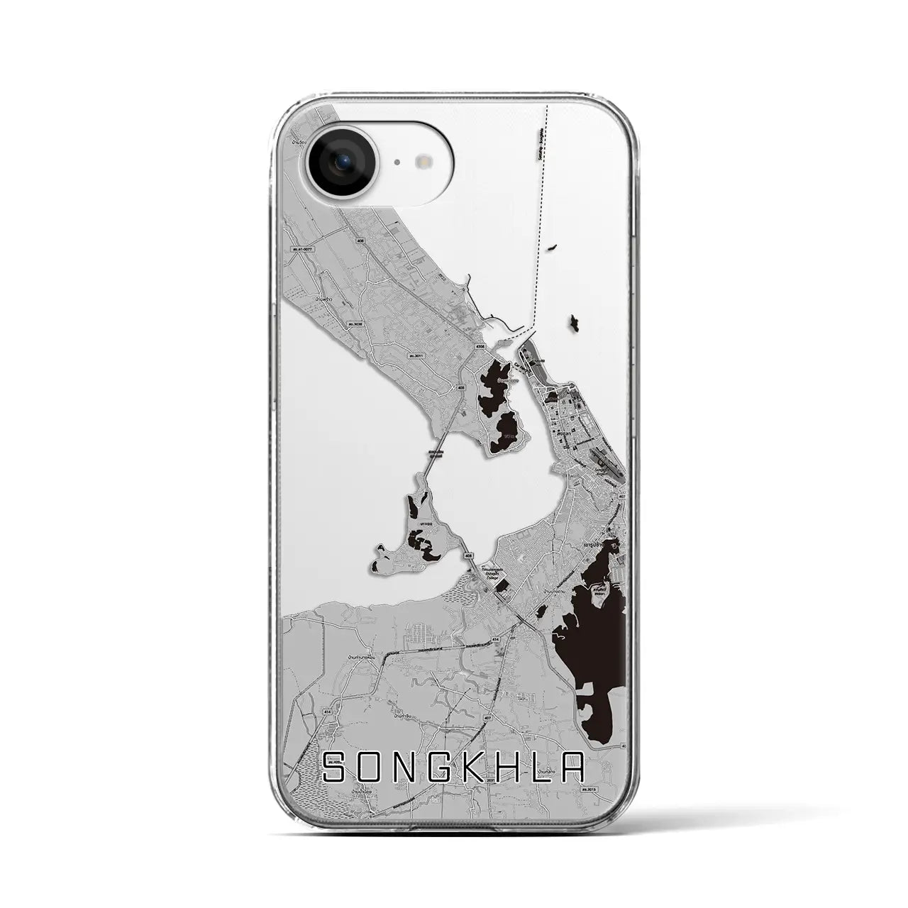 【ソンクラー（タイ）】地図柄iPhoneケース（クリアタイプ）