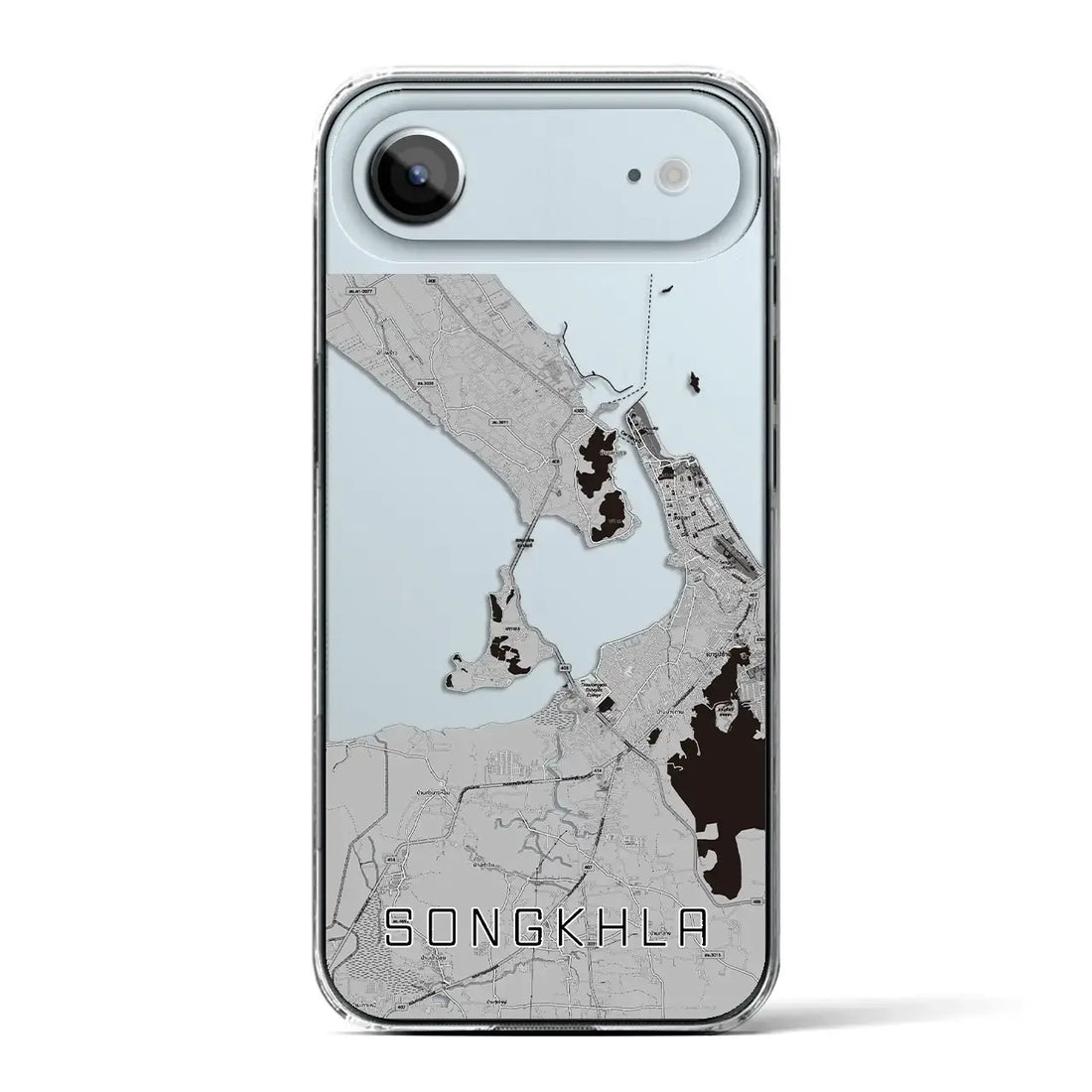 【ソンクラー（タイ）】地図柄iPhoneケース（クリアタイプ）モノトーン・iPhone 17 Pro Max 用
