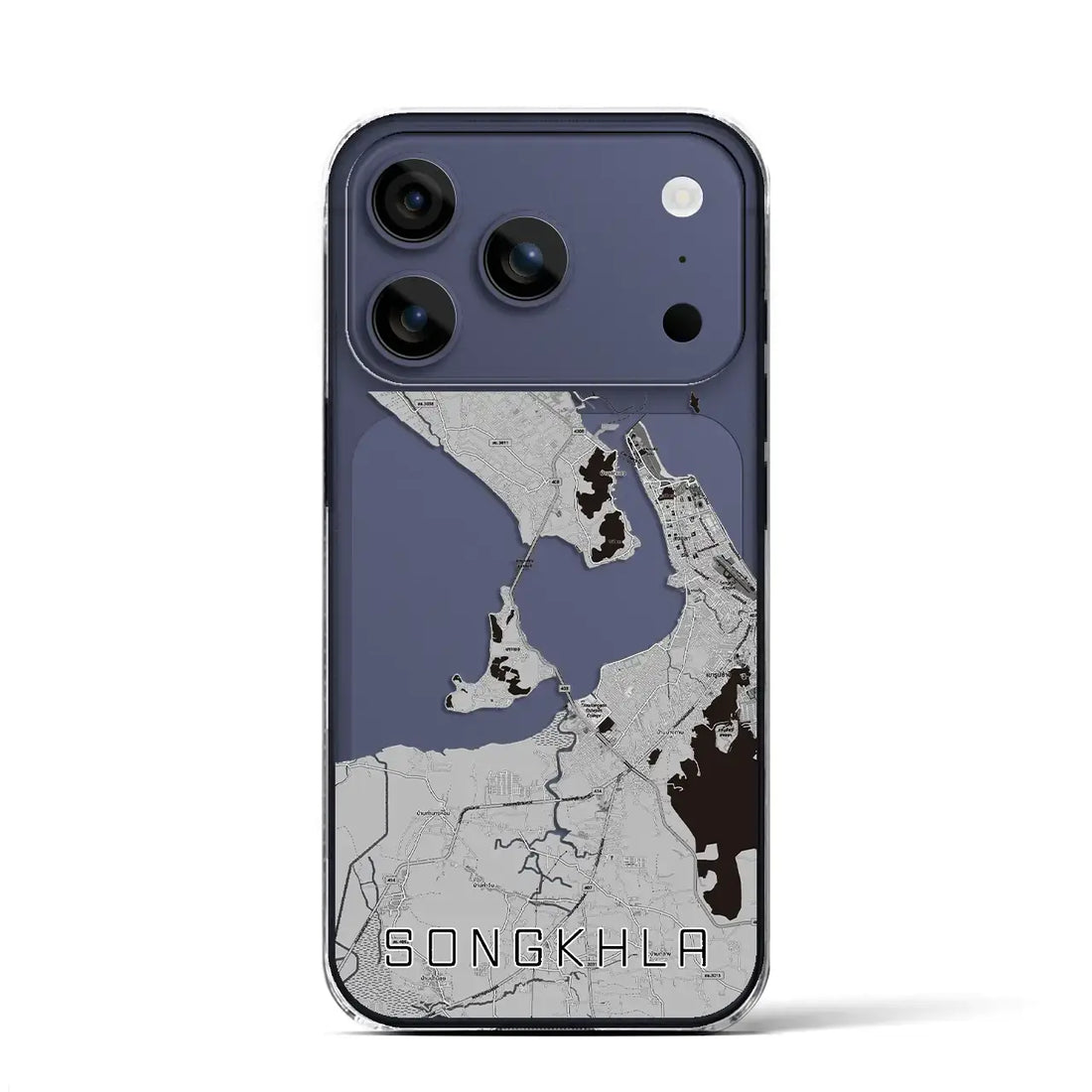 【ソンクラー（タイ）】地図柄iPhoneケース（クリアタイプ）モノトーン・iPhone 17 Pro Max 用