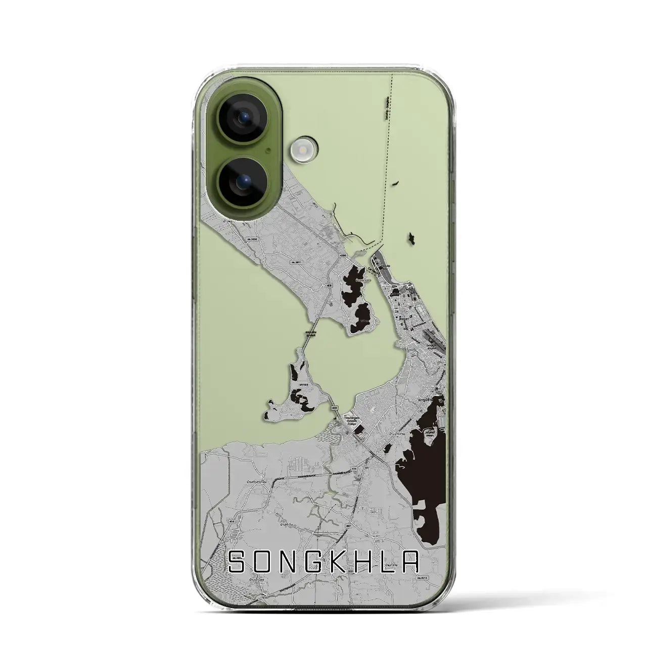 【ソンクラー（タイ）】地図柄iPhoneケース（クリアタイプ）