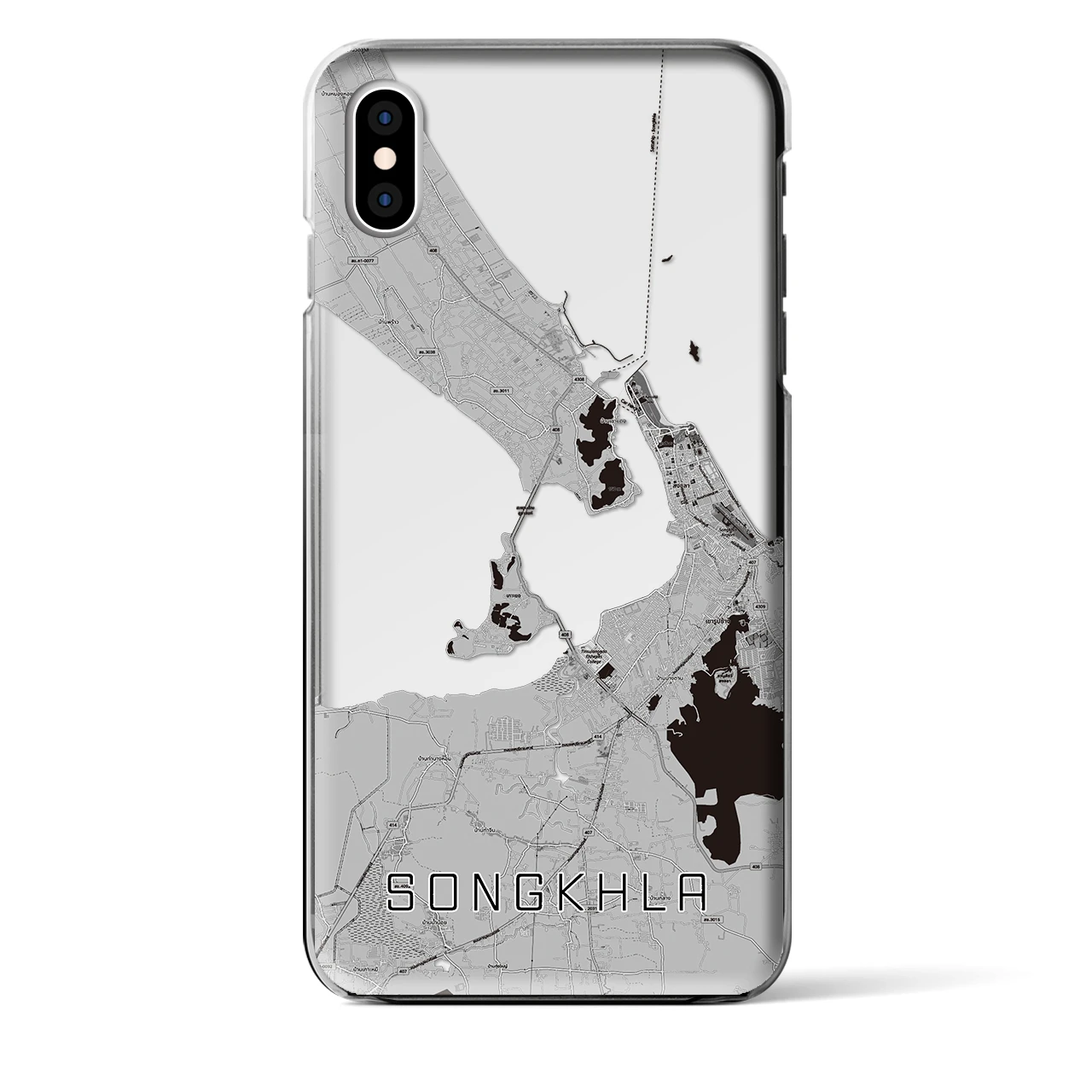 【ソンクラー（タイ）】地図柄iPhoneケース（クリアタイプ）