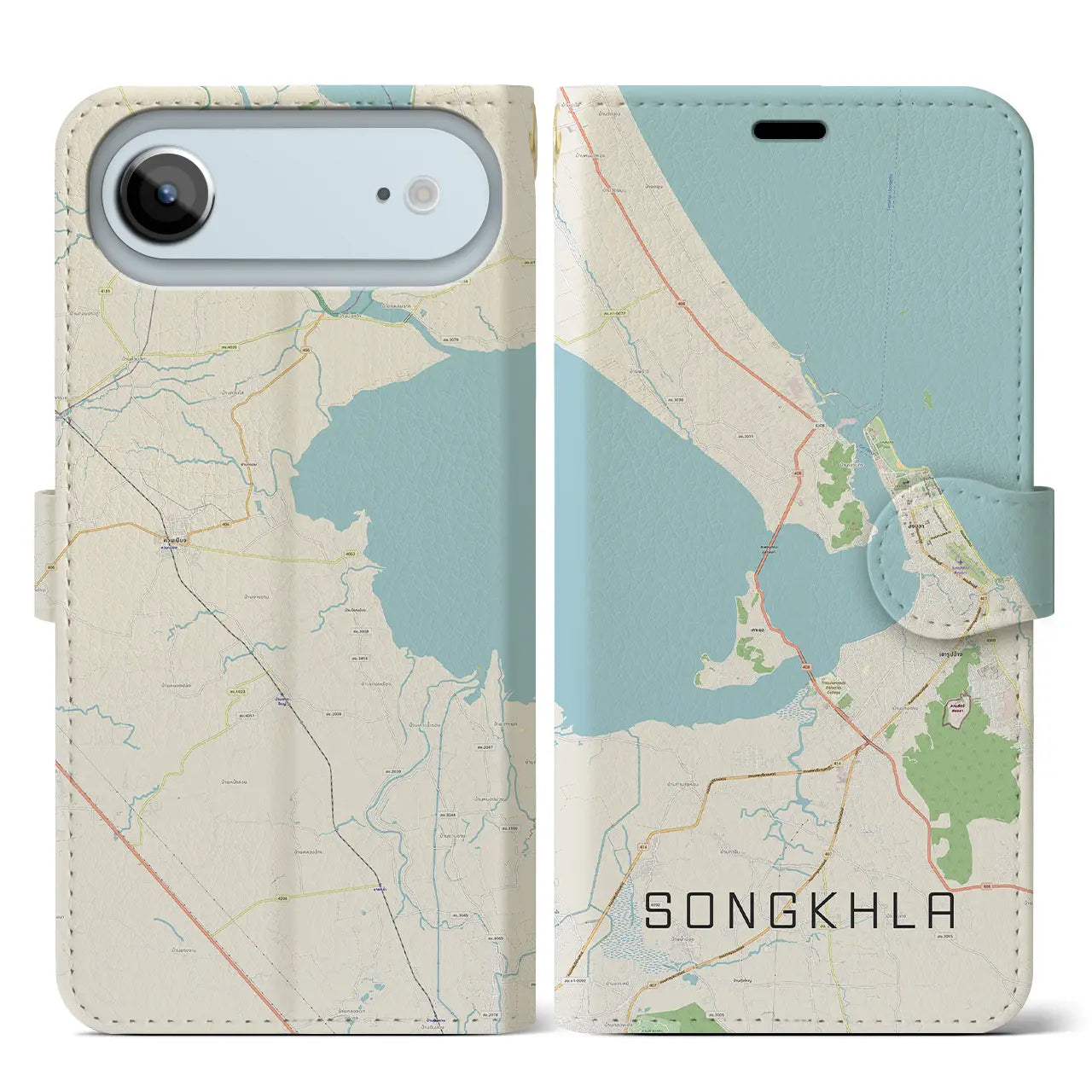 【ソンクラー（タイ）】地図柄iPhoneケース（手帳タイプ）