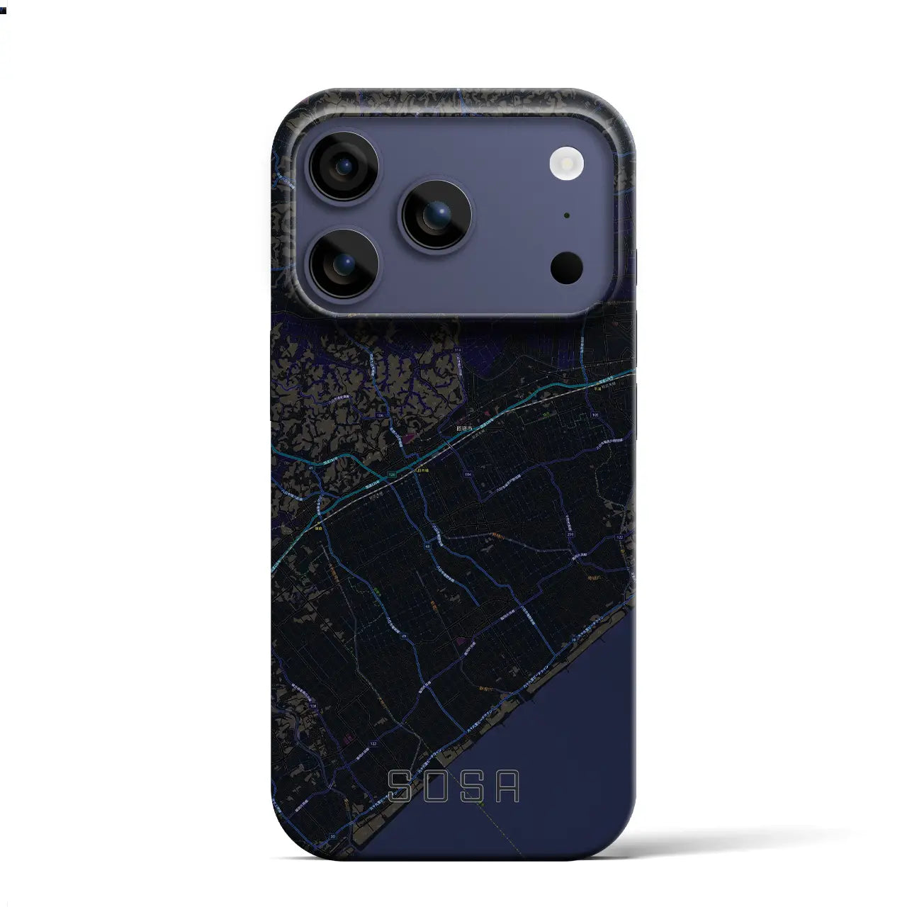 【匝瑳（千葉県）】地図柄iPhoneケース（バックカバータイプ）