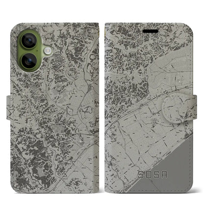 【匝瑳（千葉県）】地図柄iPhoneケース（手帳タイプ）