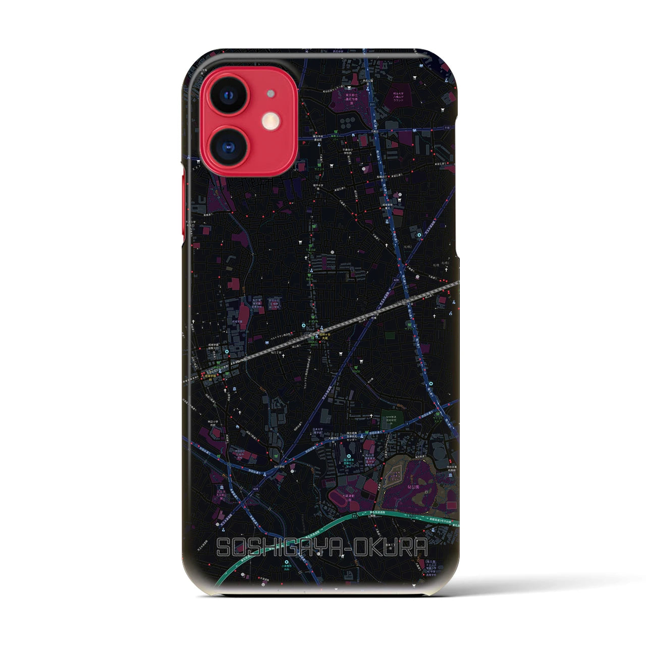 【祖師ヶ谷大蔵（東京都）】地図柄iPhoneケース（バックカバータイプ）