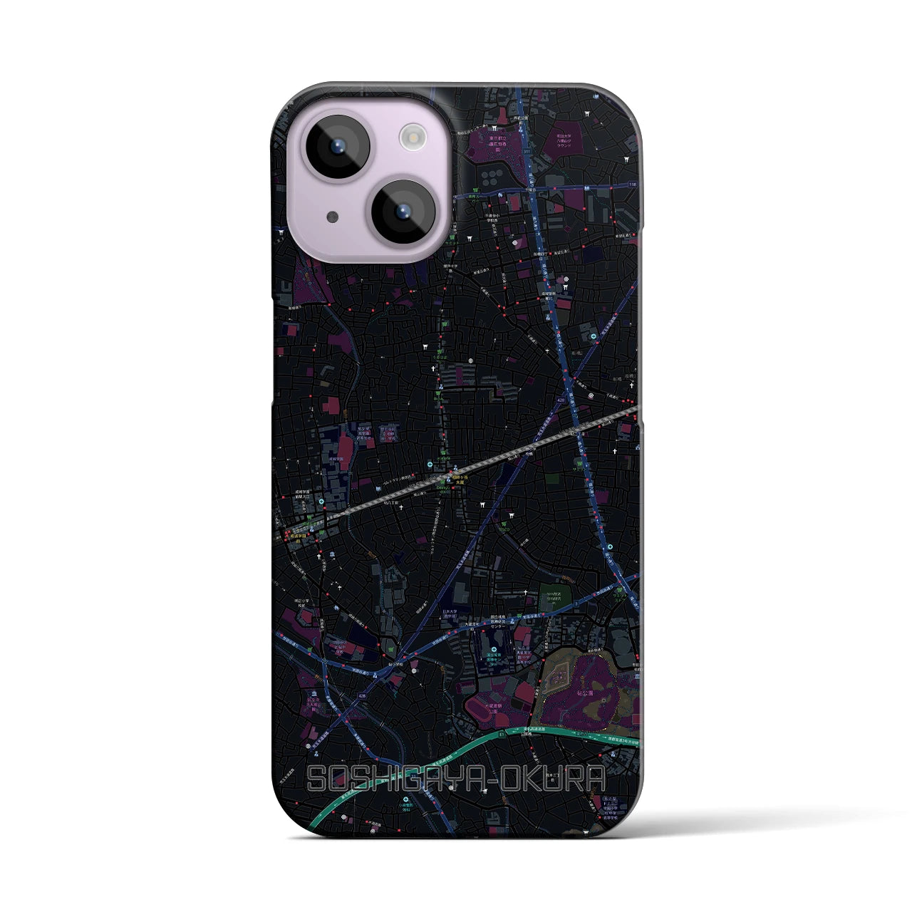 【祖師ヶ谷大蔵（東京都）】地図柄iPhoneケース（バックカバータイプ）