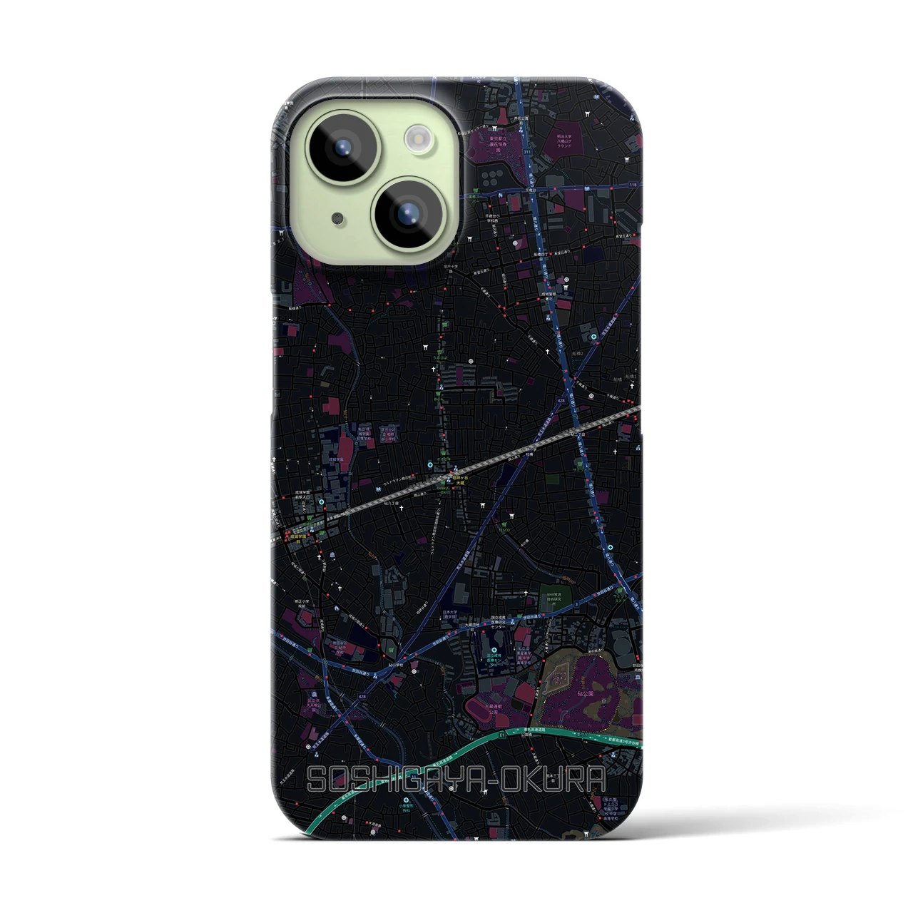 【祖師ヶ谷大蔵（東京都）】地図柄iPhoneケース（バックカバータイプ）