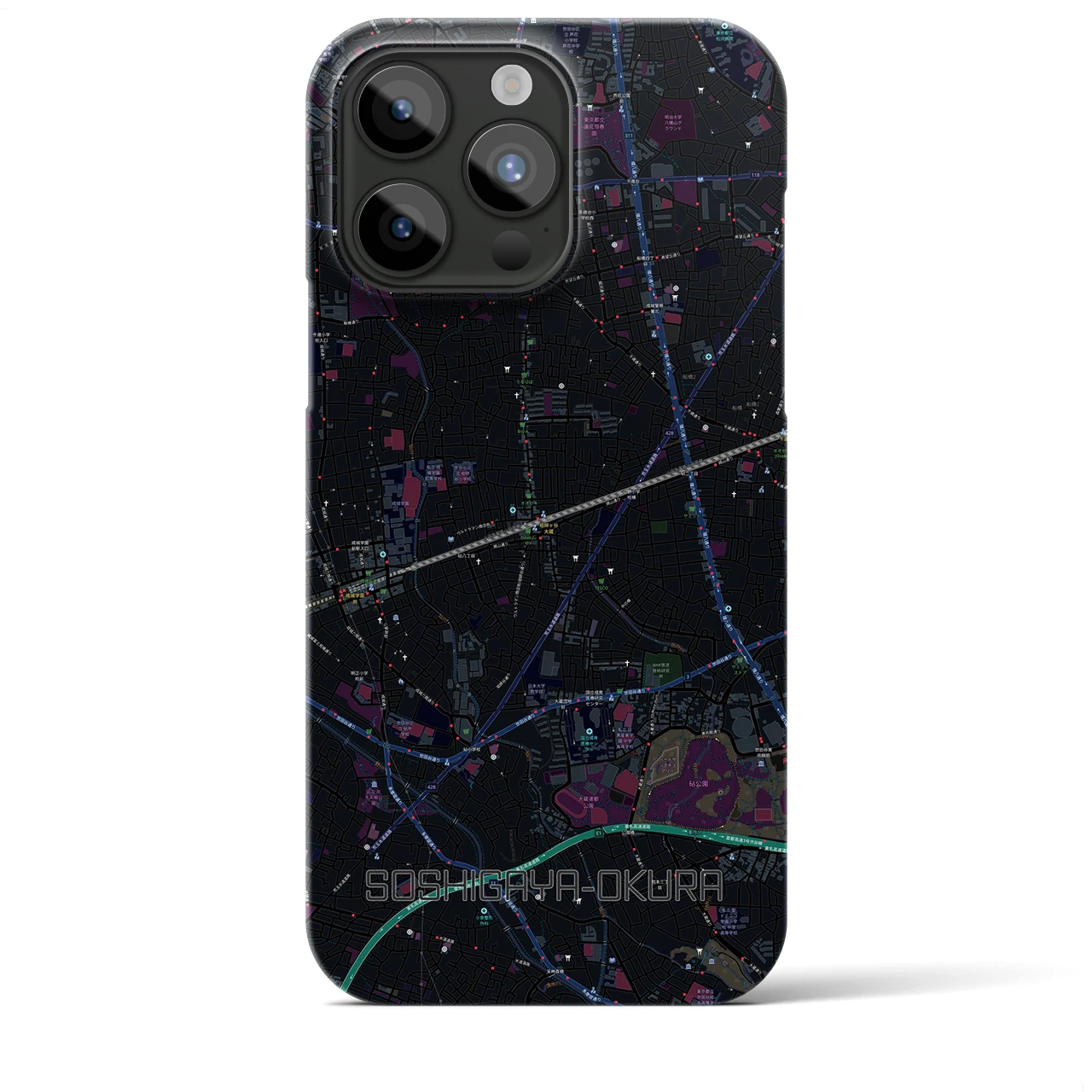 【祖師ヶ谷大蔵（東京都）】地図柄iPhoneケース（バックカバータイプ）