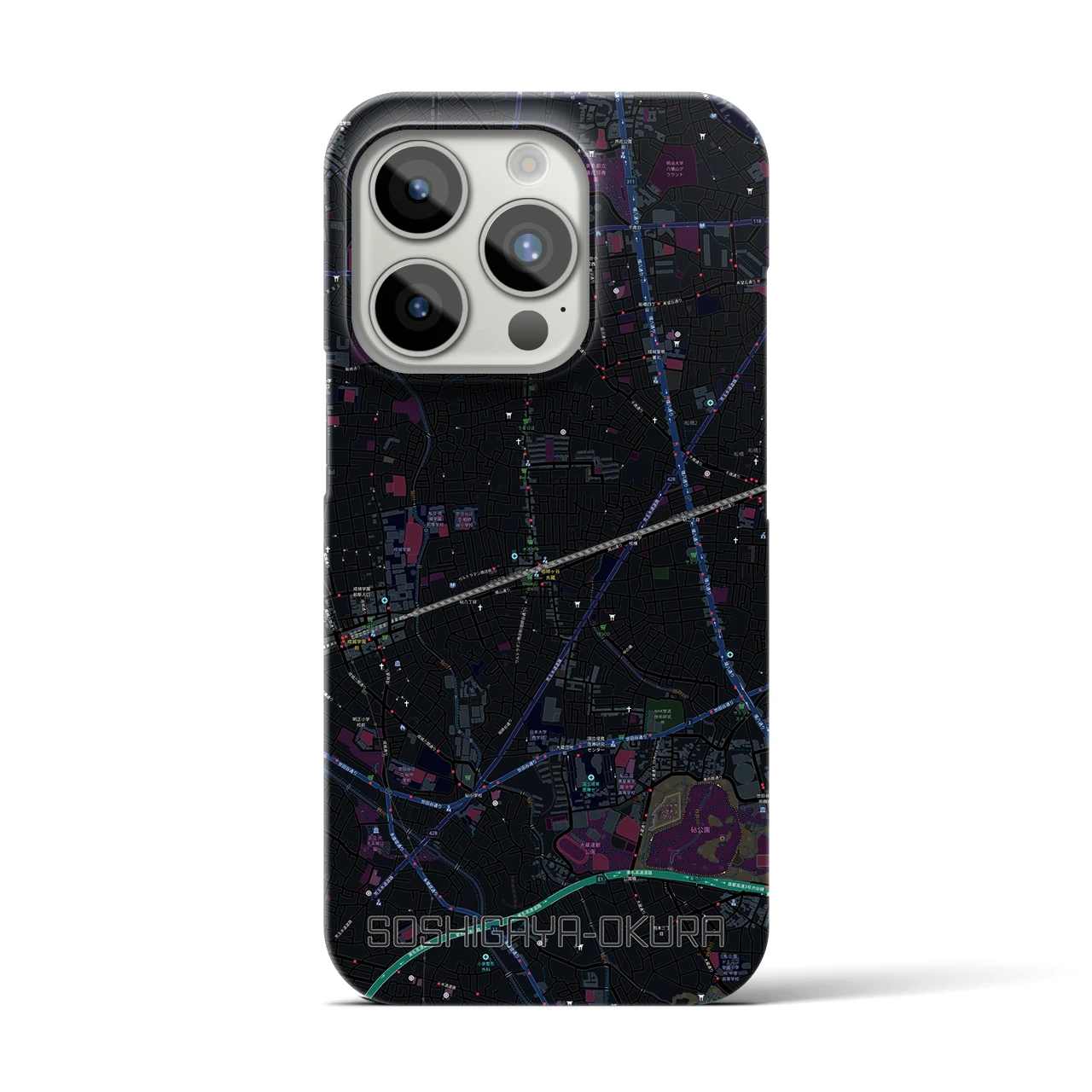 【祖師ヶ谷大蔵（東京都）】地図柄iPhoneケース（バックカバータイプ）
