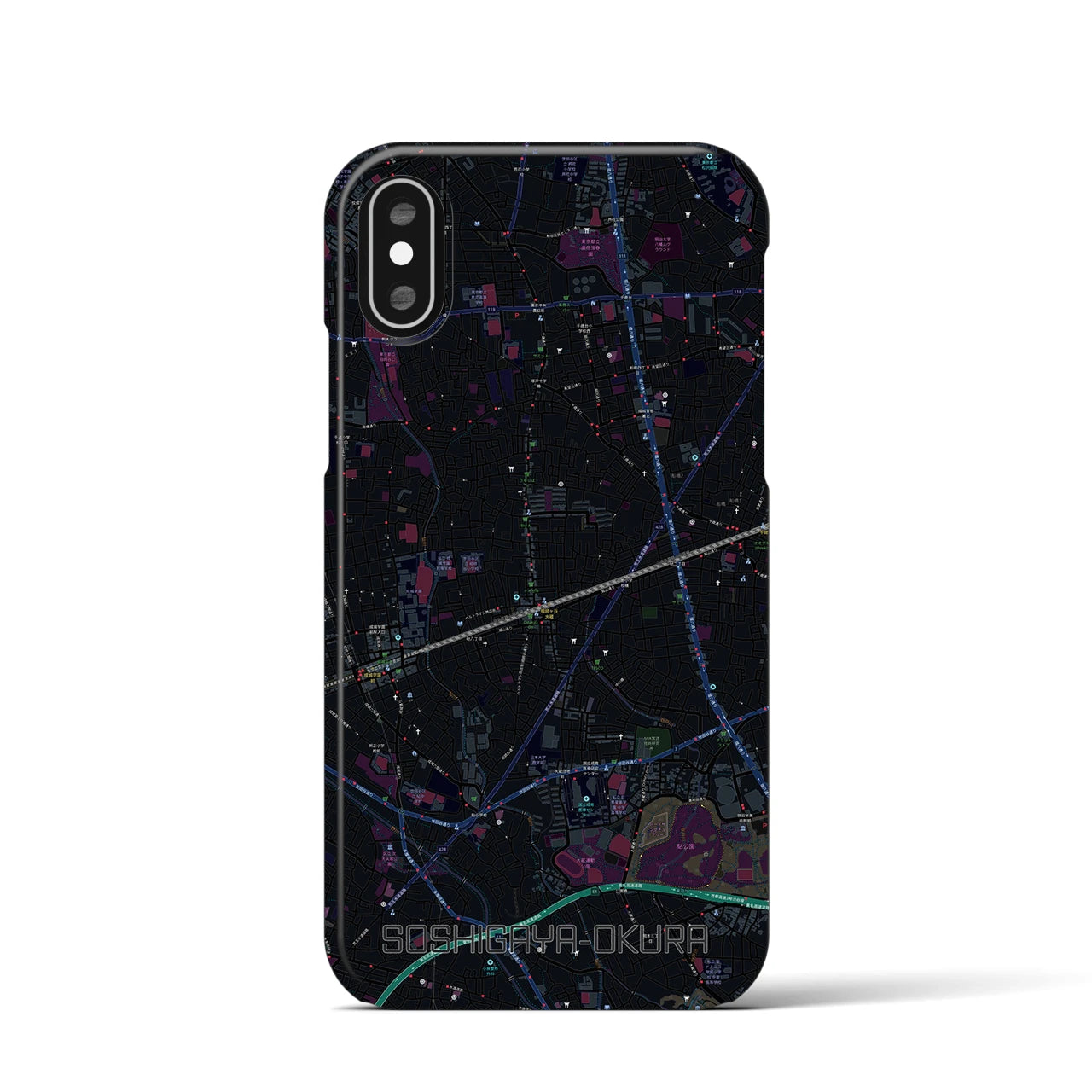 【祖師ヶ谷大蔵（東京都）】地図柄iPhoneケース（バックカバータイプ）