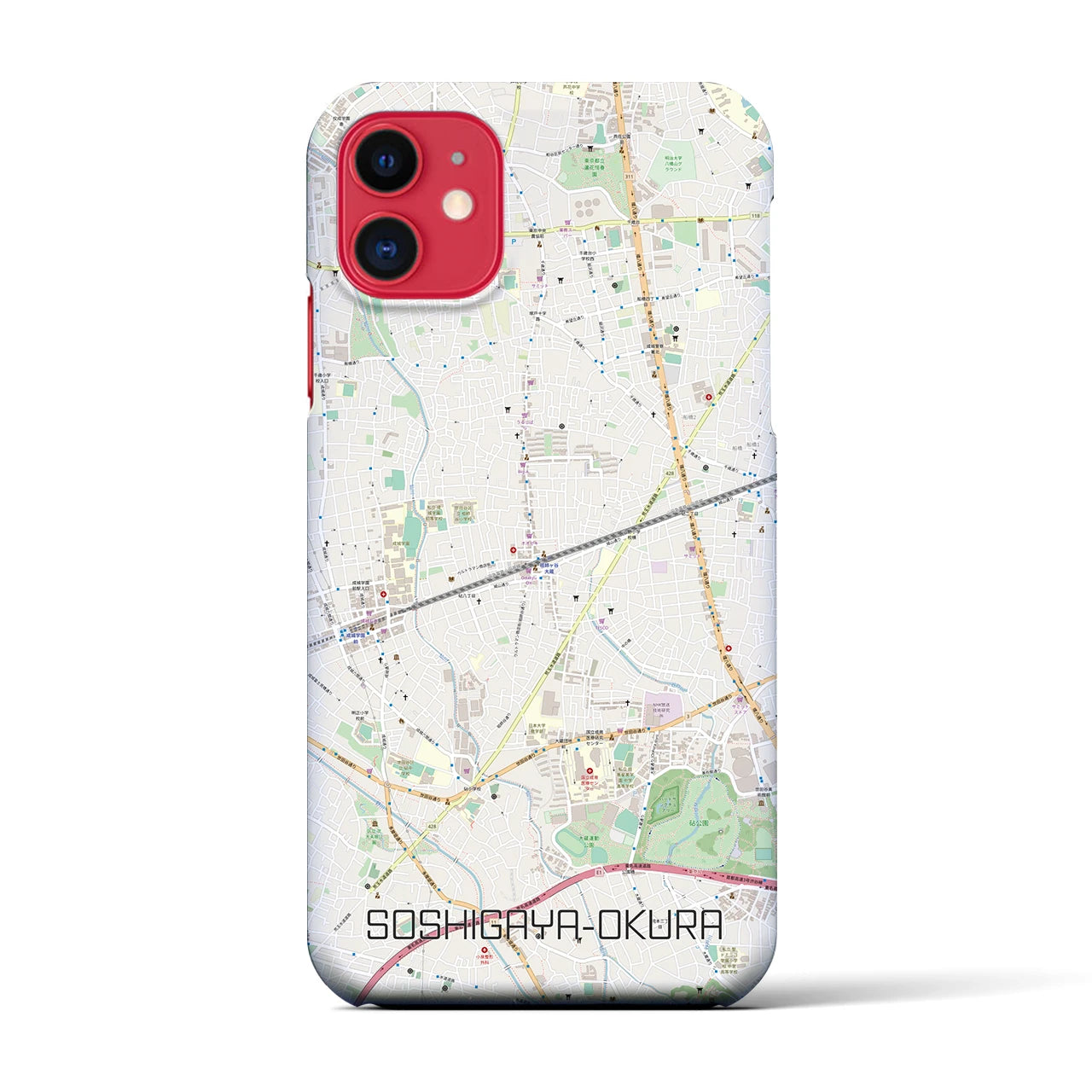【祖師ヶ谷大蔵（東京都）】地図柄iPhoneケース（バックカバータイプ）
