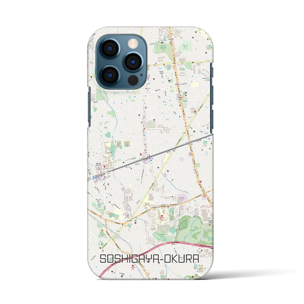 【祖師ヶ谷大蔵（東京都）】地図柄iPhoneケース（バックカバータイプ）