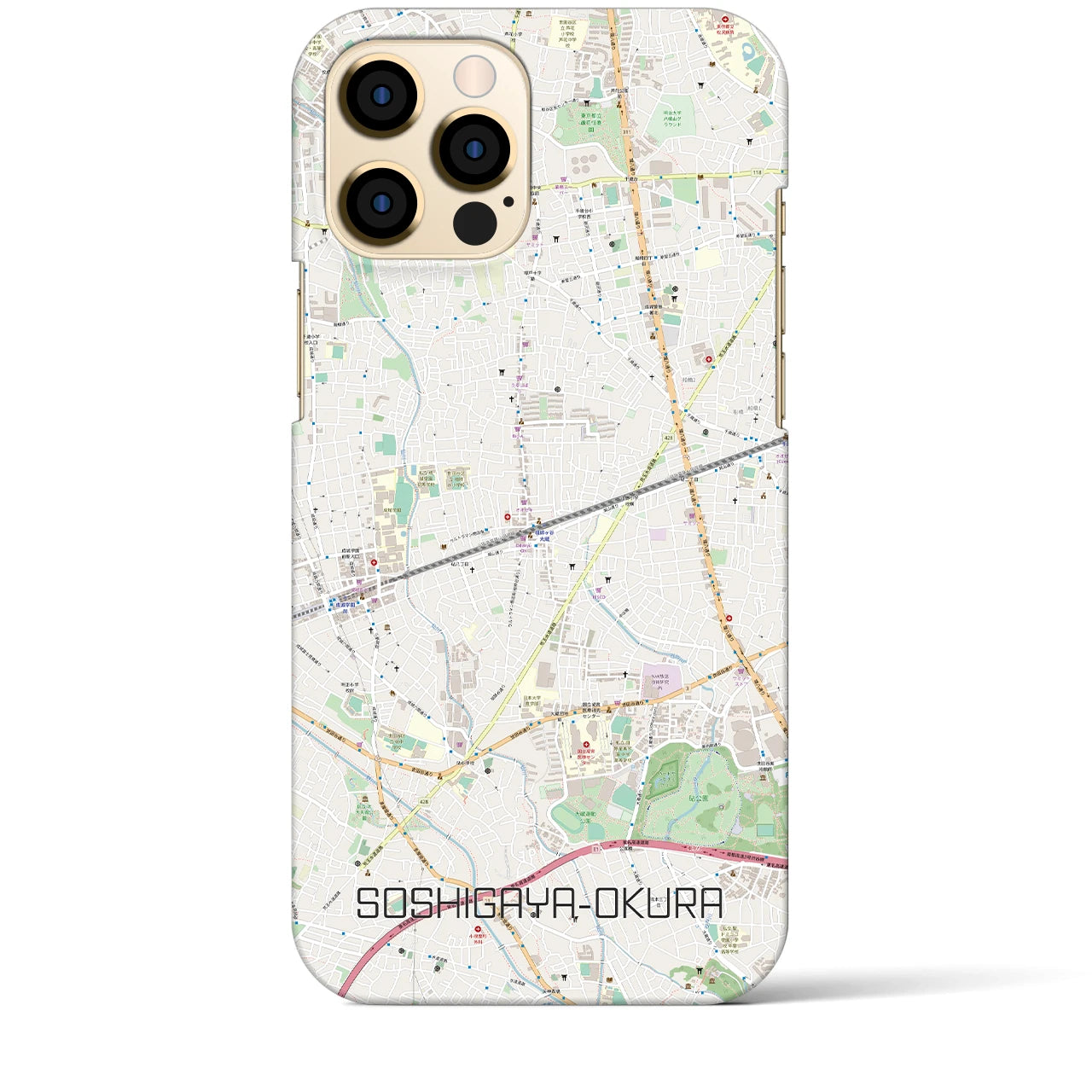 【祖師ヶ谷大蔵（東京都）】地図柄iPhoneケース（バックカバータイプ）