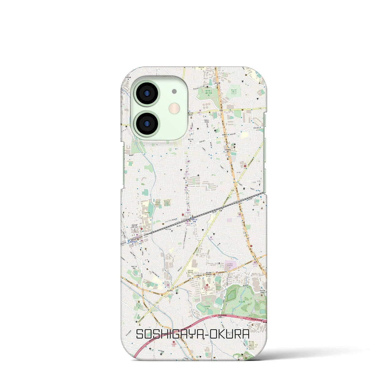 【祖師ヶ谷大蔵（東京都）】地図柄iPhoneケース（バックカバータイプ）