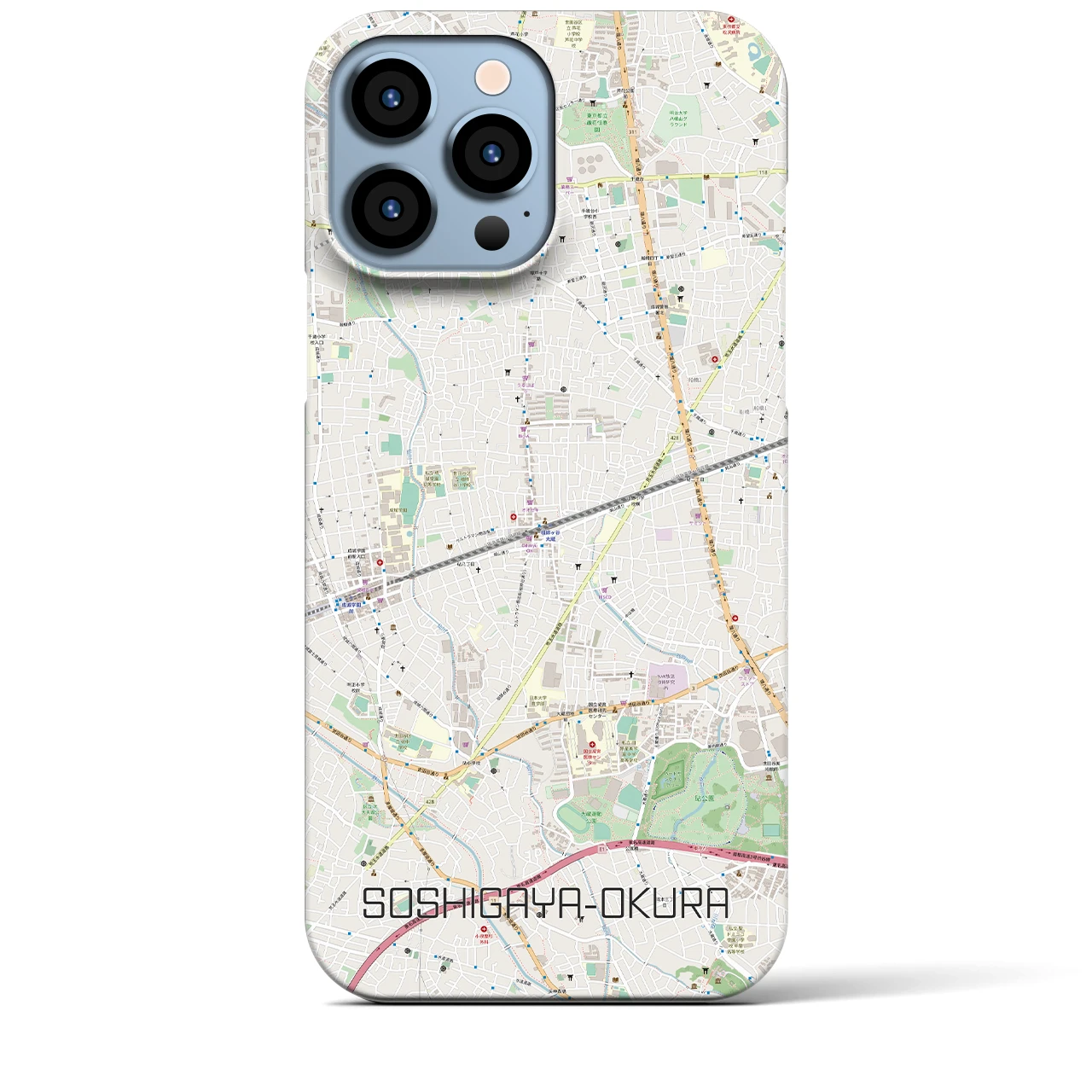 【祖師ヶ谷大蔵（東京都）】地図柄iPhoneケース（バックカバータイプ）