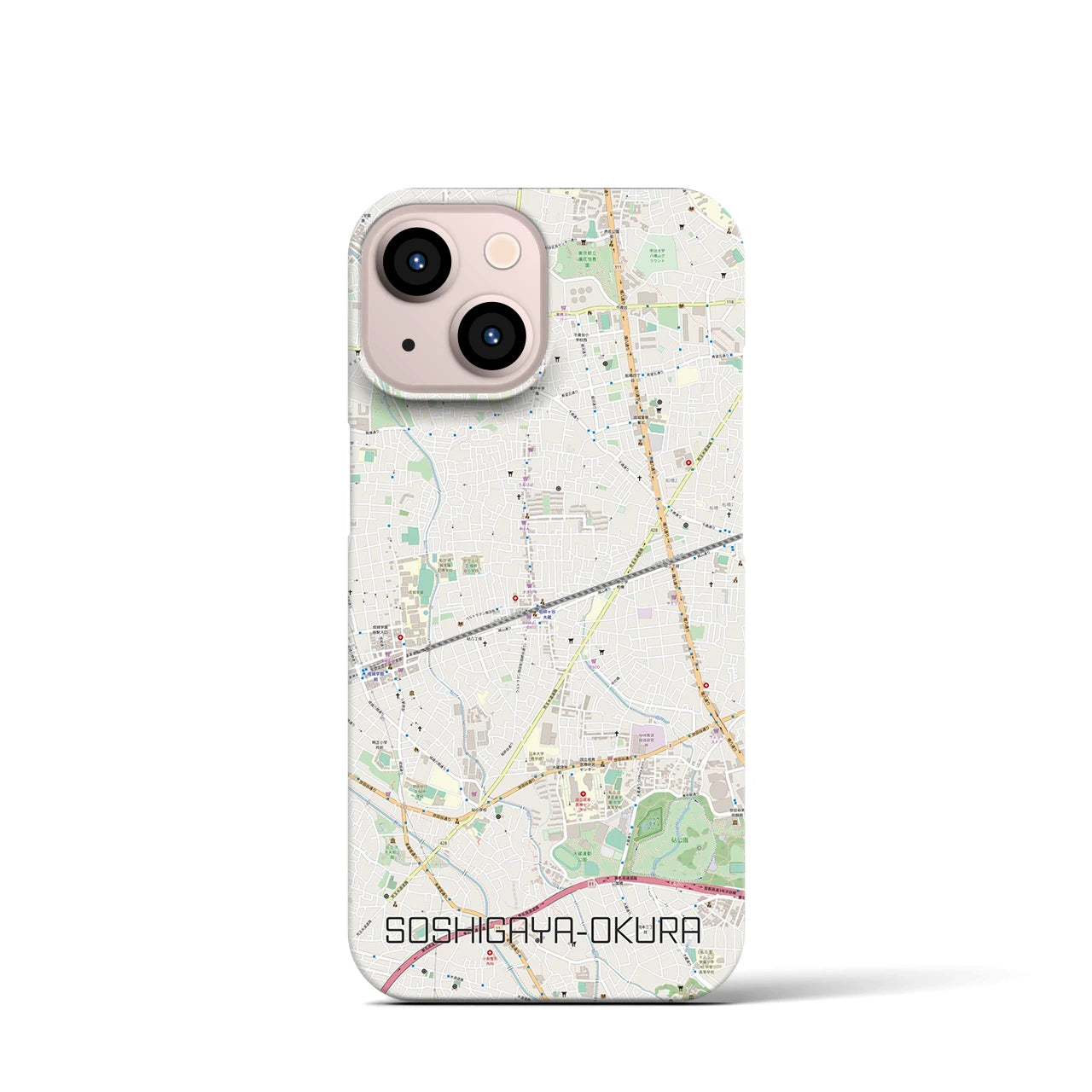 【祖師ヶ谷大蔵（東京都）】地図柄iPhoneケース（バックカバータイプ）